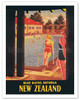 New Zealand - Blue Baths, Rotorua - c. 1930's - Poster by Leonard Cornwall Mitchell