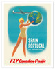 Spain - Portugal - Southern Europe - Fly Canadian Pacific Air Lines - c. 1957 - Poster by Peter Ewart