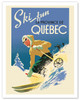 Quebec, Canada - Ski Fun in the Provence of Quebec (La Province de Québec) - c. 1930 - Vintage Travel Poster