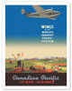 Wings of the World's Greatest Travel System - Canadian Pacific Air Lines - c. 1943 - Poster by Norman Fraser