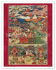 Arhat Abheda - Original Disciple of Buddha - c. 1800's - Vintage Tibetan Thangka Buddhist Painting