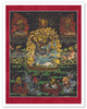 Yama Dharmaraja - Buddhist Protector Deity - c. 1800's - Vintage Tibetan Thangka Buddhist Painting