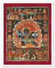 Shri Heruka - Buddhist Tantric Deity - Vintage Tibetan Thangka Buddhist Painting