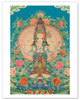 Thousand-armed Avalokiteshvara, Bodhisattva - Vintage Tibetan Thangka Buddhist Painting