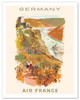 Germany - Gutenfels Castle and Rhine River - c. 1958 - Poster by Georges Beuville