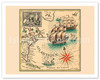Marquis de Lafayette 1757-1834 - Trans-Atlantic Map - Poster by Lucien Boucher (Renluc)