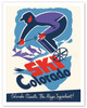 Ski Colorado - Colorado Climate... The Magic Ingredient - Downhill Skier - c.1955 - Vintage Travel Poster