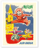 Moscow Russia - Air India Mascot Maharaja - Barynya Russian Folk Dance - c. 1960 - Poster by J.B. Cowasji