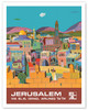 Jerusalem, Israel - via El Al Israel Airlines - c. 1970's - Poster by Peri Rosenfeld
