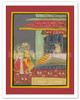 India - A Prince with his Beloved - Indian Miniature Painting - c. 1800's