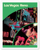 Las Vegas - Reno, Nevada - Vintage Airline Travel Poster