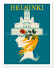 Helsinki, Finland - Lutheran Cathedral - City Hall - c. 1969 - Poster by Martti Mykkanen
