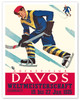 Davos Switzerland - Ice Hockey World Championship - c. 1935 - Poster by Willy Trapp