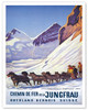 Jungfrau Railway Switzerland - Bernese Alps - Dog Sled Huskies - c. 1925 - Poster by Emil Cardinaux