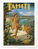 Tahiti - Oceanic Steamship Company - Tahitian Native with Fruit and Flower Leis - Poster by Kerne Erickson