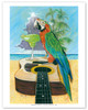 Macaw-garita - Great Green Macaw with Margarita - Poster by Scott Westmoreland