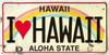 I Love Hawaii - Hawaiian License Plate