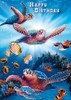 Turtles In Light by Steve Sundram - Hawaiian Happy Birthday Greeting Card