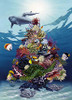 Coral Christmas Tree - Holiday Greeting Card