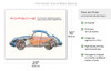 Porsche 356 Showroom Poster - Distinctive Both in Interior and Exterior Appearance - c. 1962