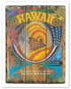 United Air Lines: Hawaii - Wood Panel Sign - Vintage Hawaiian Airline Travel Poster