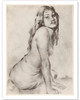 Marion - Topless Hawaiian Girl - from Etchings and Drawings of Hawaiians - Poster by John Melville Kelly