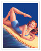 An American Beauty - Redhead Surfer Girl - Poster by Billy DeVorss