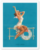 Ankles Aweigh - Sexy Sailor Glamour Pin-Up Girl - Poster by Gil Elvgren