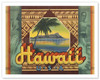 Hawaii, USA - Hawaiian Hula Dancer, Surfer & Diamond Head - c. 1937 - Vintage Travel Poster