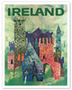 Ireland - Irish Colorful Castles - c. 1960 - Poster by David Klein
