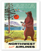 Alaska Northwest Orient Airlines - Vintage Airline Travel Poster