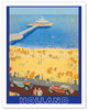 Holland Beach, Scheveningen Pier - Vintage Travel Poster