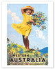 Western Australia, Flower Girl - Poster by Percy Trompf