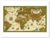 Aviation World Map - Poster by Lucien Boucher (Renluc)