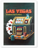 United Air Lines Las Vegas - Slot Machine & Poker Cards - Vintage Airline Travel Poster