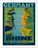 The Rhine, Germany - German Railroads Poster - Poster by Richard Friese