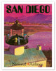 San Diego, USA - Cabrillo Monument Lighthouse - National Airlines - Poster by Bill Simon
