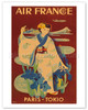 Aviation - Paris Tokyo, Geisha, Mt. Fuji - Poster by Yasse Tabuchi