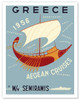 Greece - Aegean Cruises - by M/V Semiramis - Greek islands, including Skiathos, Delos, Skyros, Milos and Mykonos - Poster by Iaisos N.