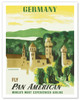 Germany - Fly Pan American Airways (PAA) - Bavaria Neuschwanstein Castle - Poster by Edward McKnight Kauffer