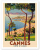 Cannes Beach - Cote d'Azur, Ete Hiver, France - Poster by Lucien Peri