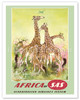 Africa - by SAS Scandinavian Airlines System - Serengeti African Giraffes - Poster by Otto Nielsen