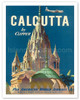 Pan American World Airways - Calcutta by Clipper, India - Vintage Airline Travel Poster