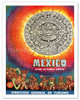 Mexico - Pride of Indian Culture - Mayan Tablet and Warriors - Vintage World Travel Poster