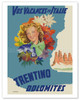 Trentino, Italy - Dolomites Mountain Range - Vos Vacances en Italie (Your Holidays in Italy) - Poster by Filippo Romoli