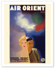 Air Orient - Service Weekly to Europe - East Asia (Orient) - Far East (Extrême-Orient) - c. 1933 - Poster by Paul Colin