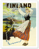 Finland - Finnish Girl in Traditional Clothes - Poster by Olavi Vepsäläinen