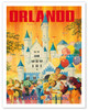 Orlando - Florida, USA - Walt Disney World Resort - National Airlines - Vintage Airline Travel Poster