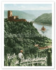Travels in Germany (Deutschland) - Fürstenberg Castle Ruins - Rhine River - Poster by F. Kratz