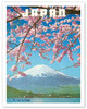 Japan - Mount Fiji in Spring - Cherry Tree Blossoms - Vintage Photograph - c. 1960's - Vintage Travel Poster